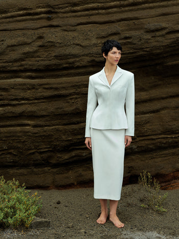 Cannes Twill Split Midi Skirt