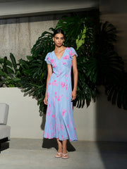 Myla Chiffon Open Back Floral Tea Dress