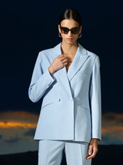 Sammie Tailored Light Blue Double Breasted Blazer