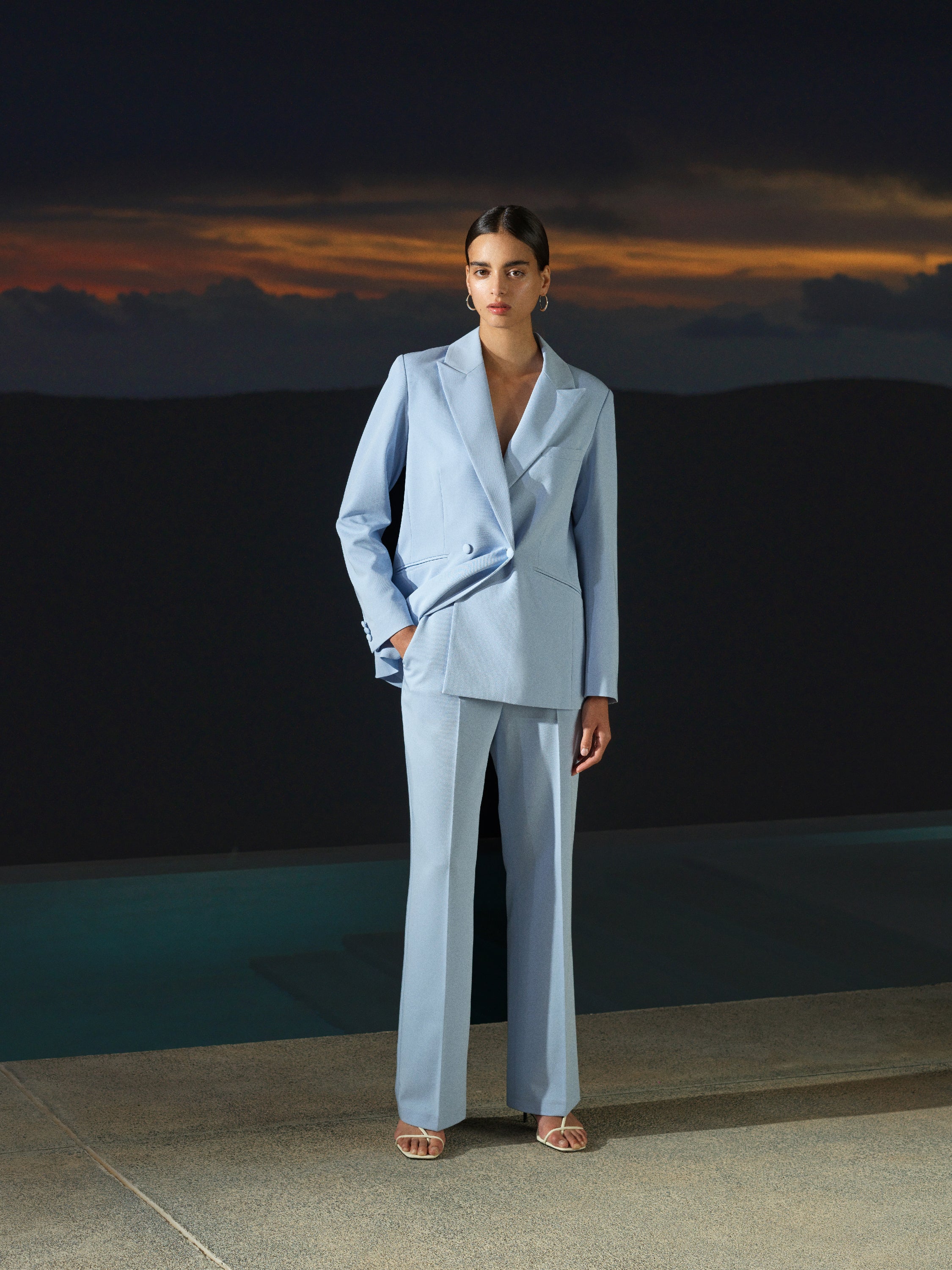 Sammie Tailored Light Blue Straight Leg Trousers