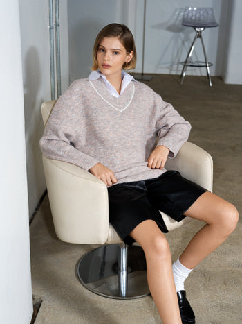 Kezia Recycled Vertical V Neck Jumper