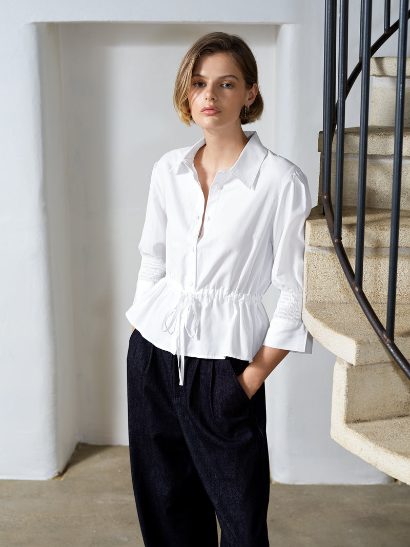 Era Poplin Collared Top