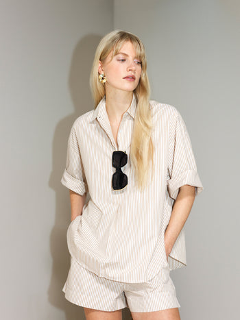 Rhodes Poplin Stripe Popover Shirt