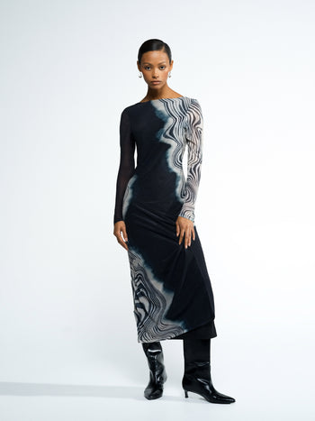 Celeste Shuri Mesh Midi Dress