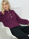 Colleen Polo Collar Diamante Button Jumper
