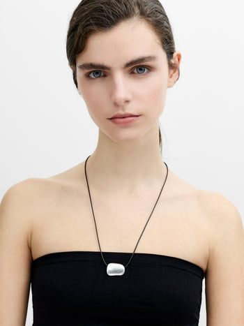 Pebble Black Tie Necklace