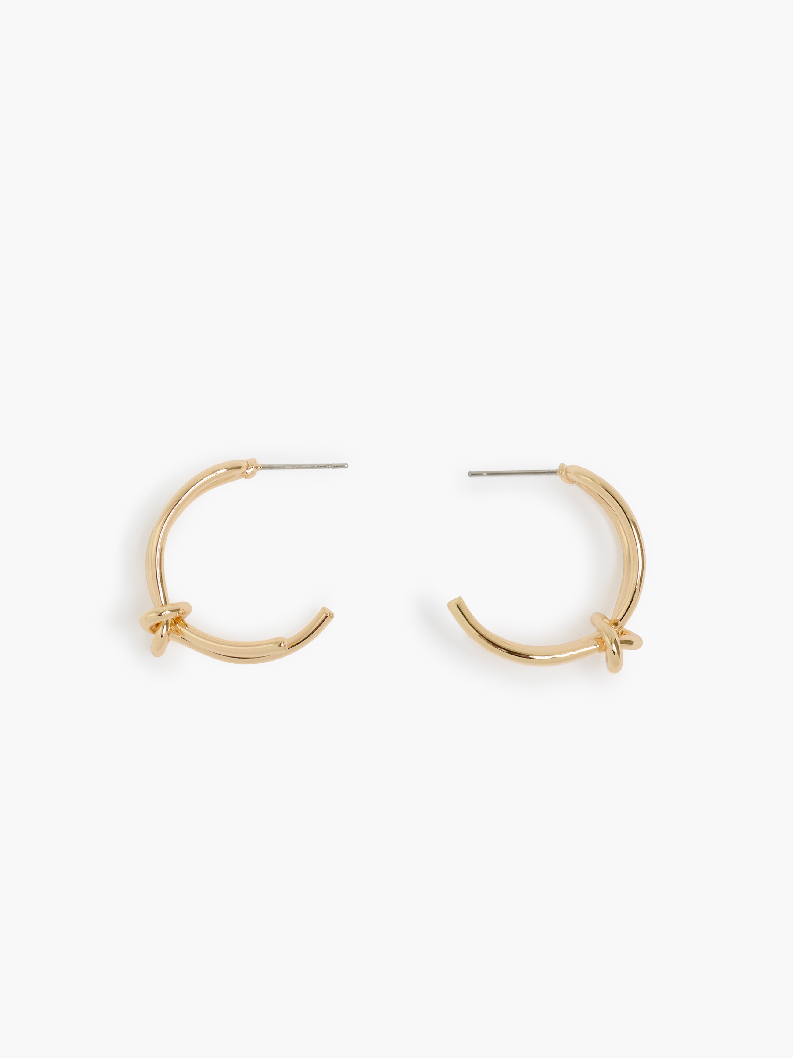 Gold Knot Half Hoop Earrings
