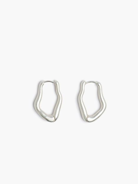 Silver Irregular Hoop Earrings