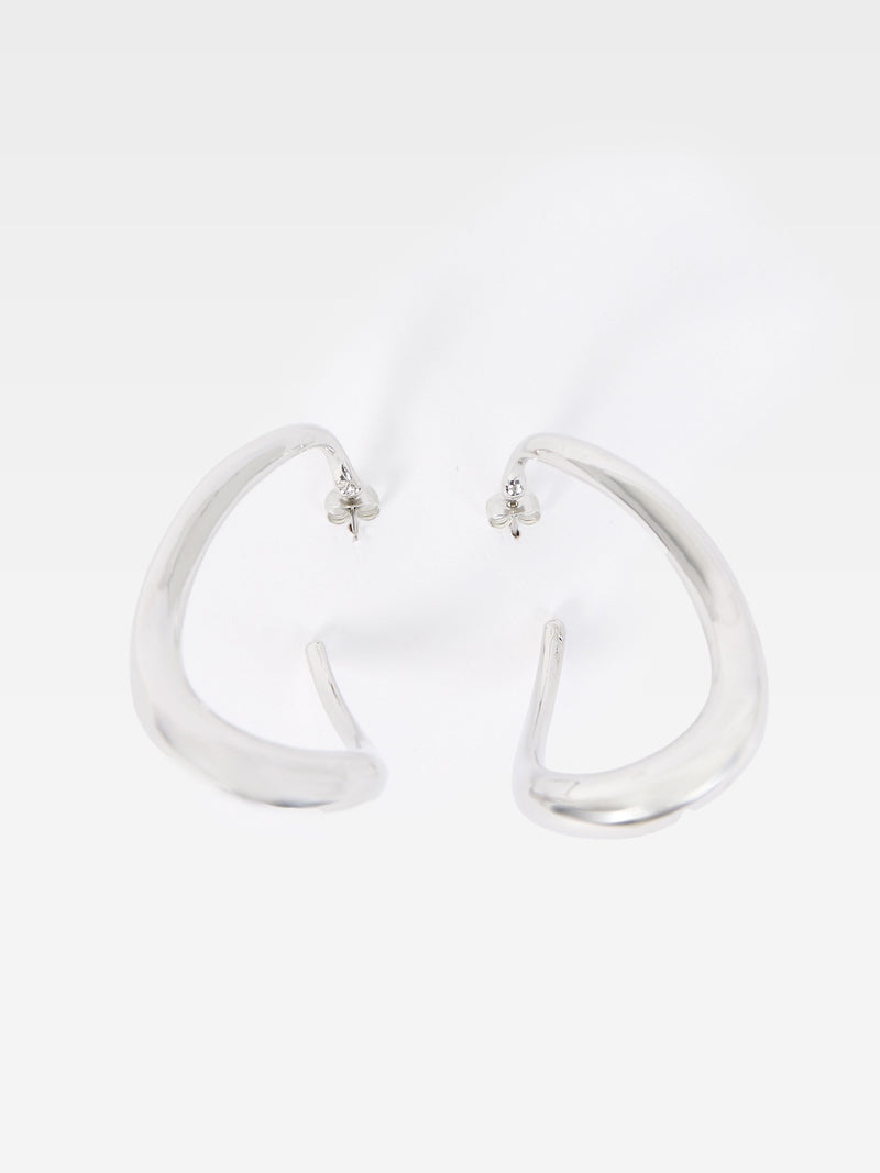 Curved Metal Hoop Earrings