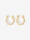 Pearl Ball Hoop Earrings