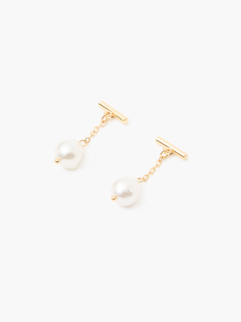 T-Bar Pearl Drop Earrings