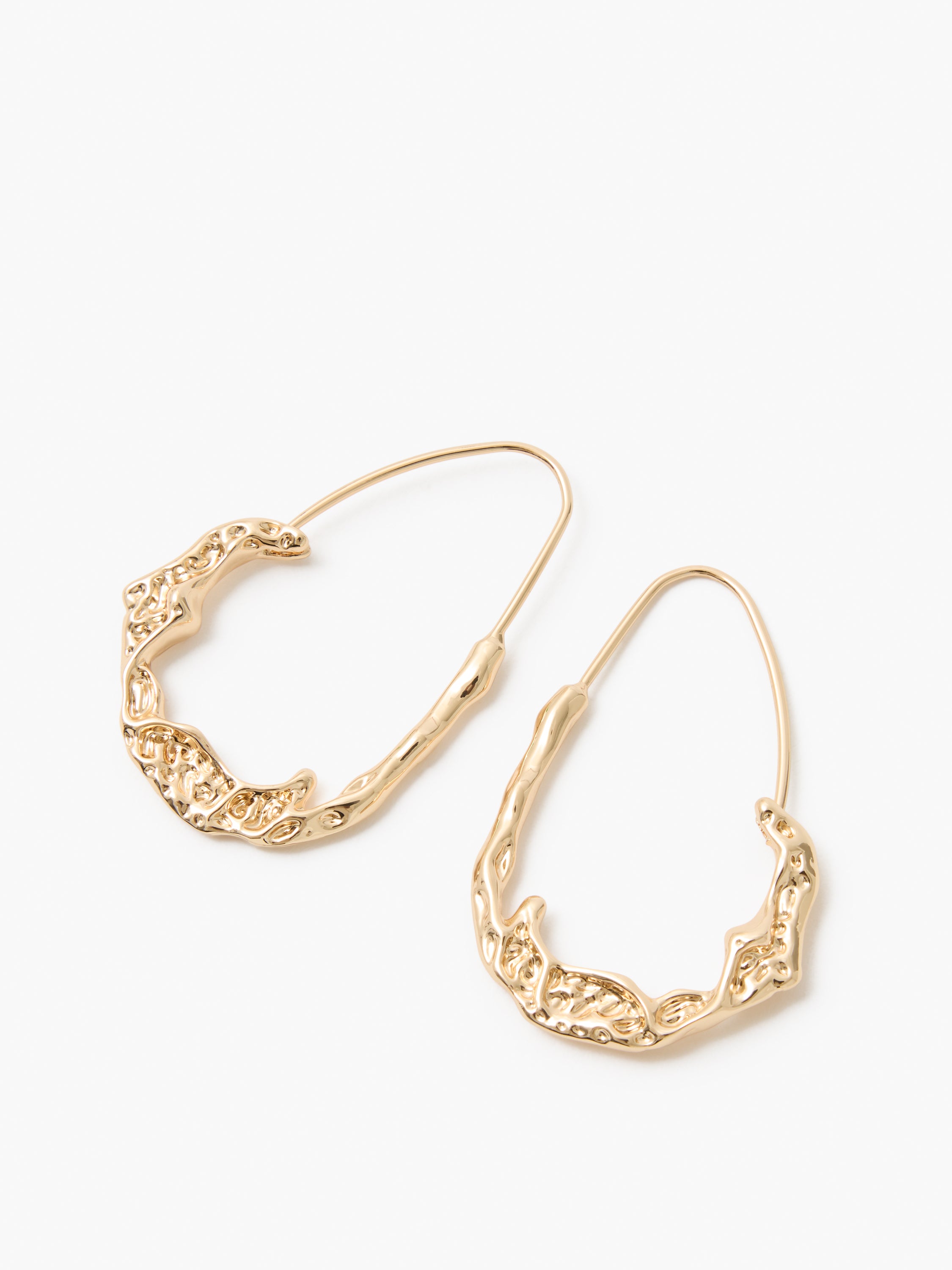 Molten Metal Oval Hoop Earrings