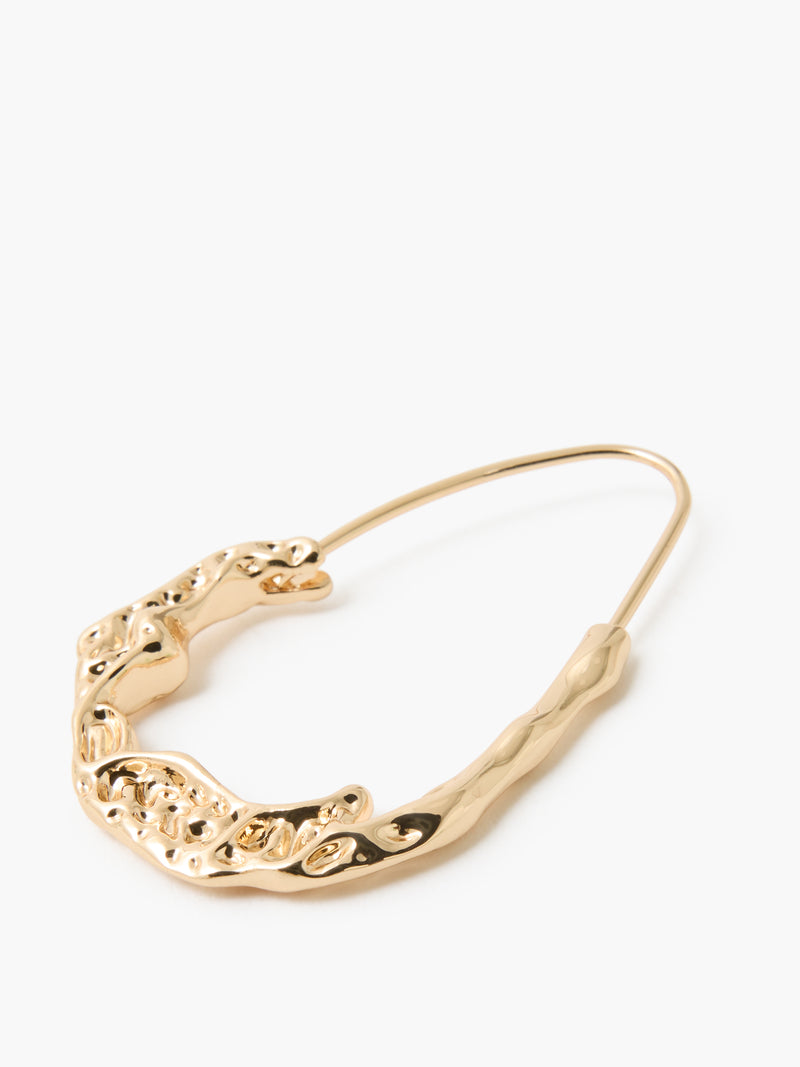 Molten Metal Oval Hoop Earrings