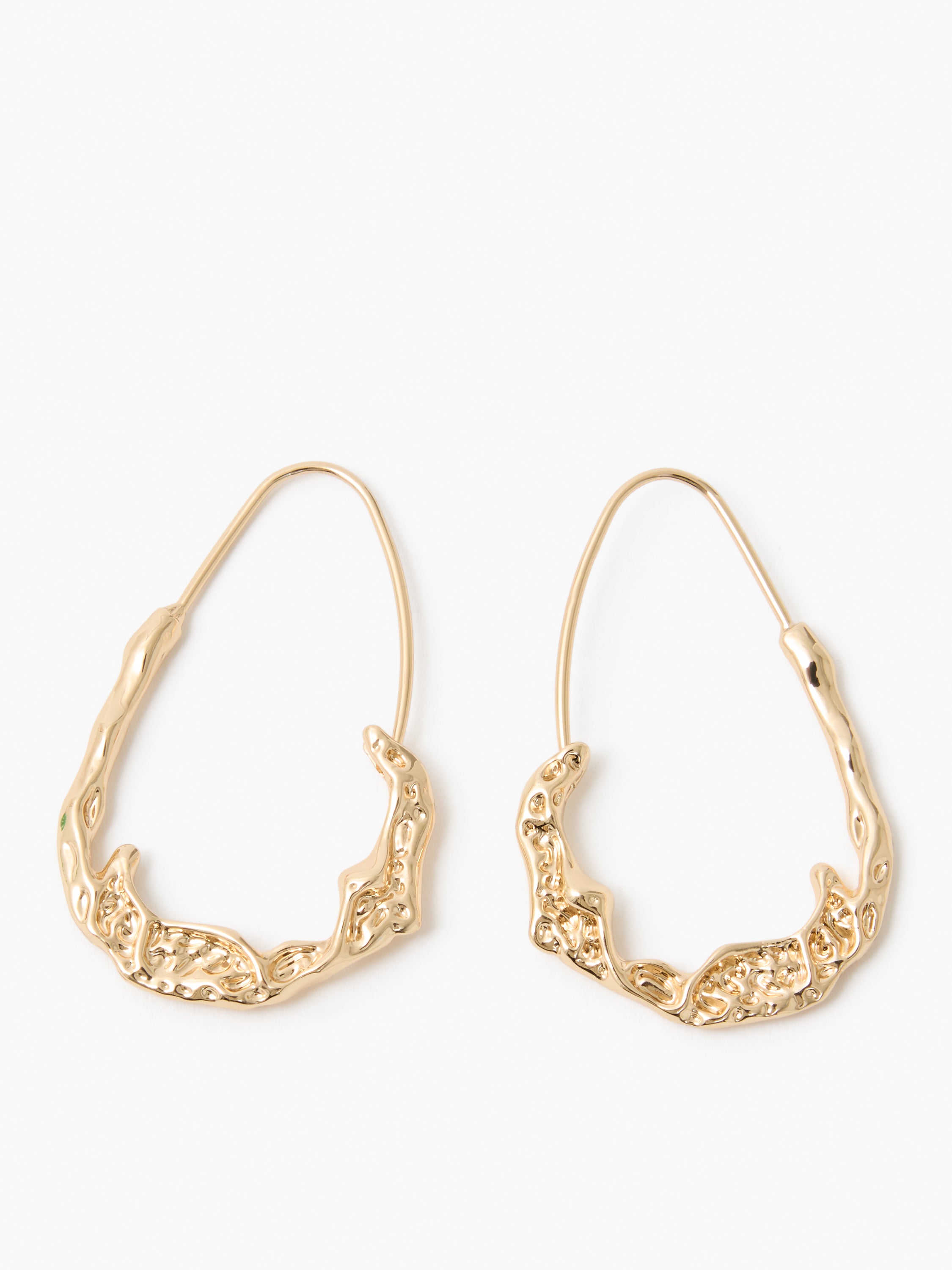 Molten Metal Oval Hoop Earrings