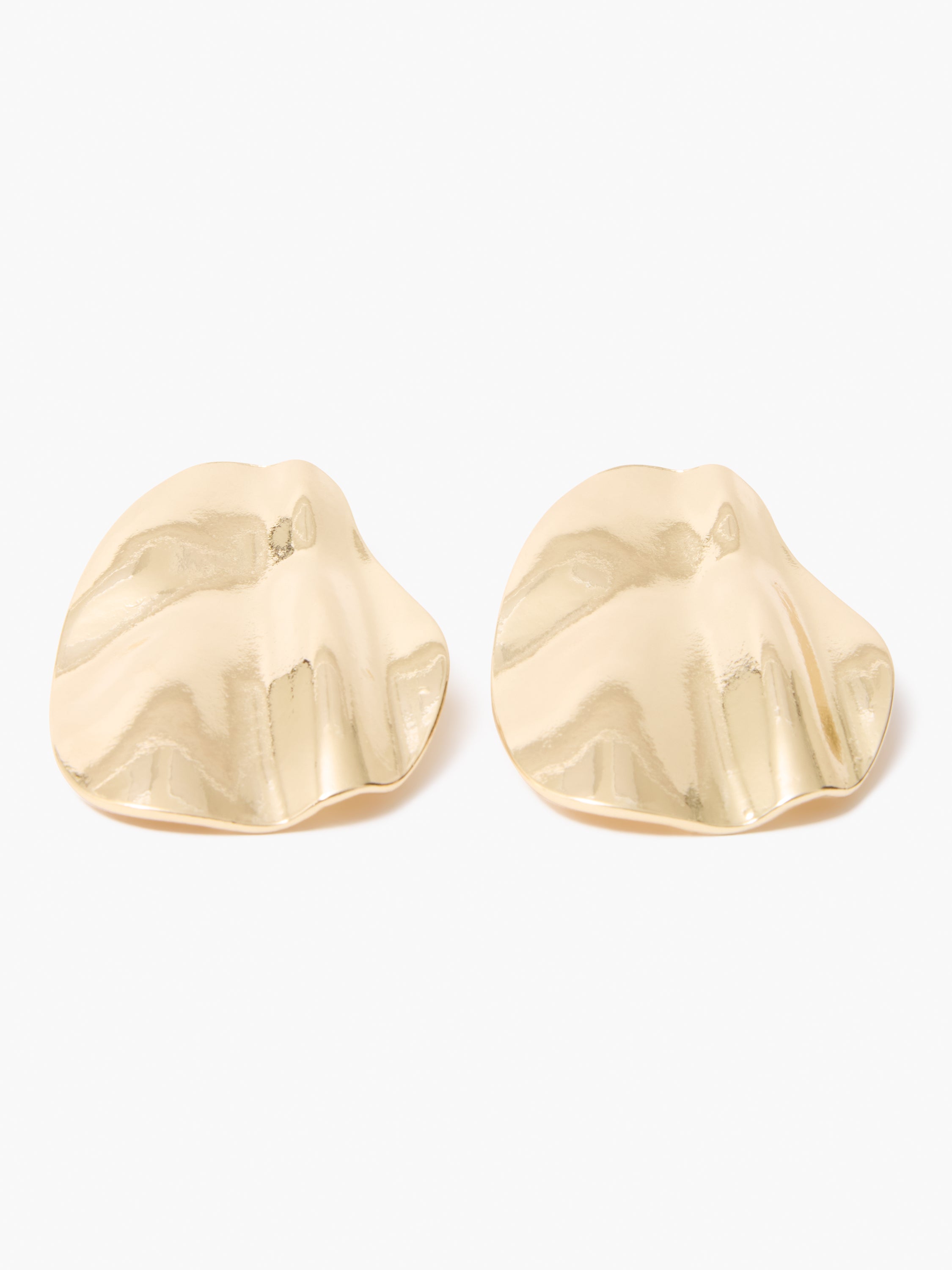 Large Pleated Oval Stud Er