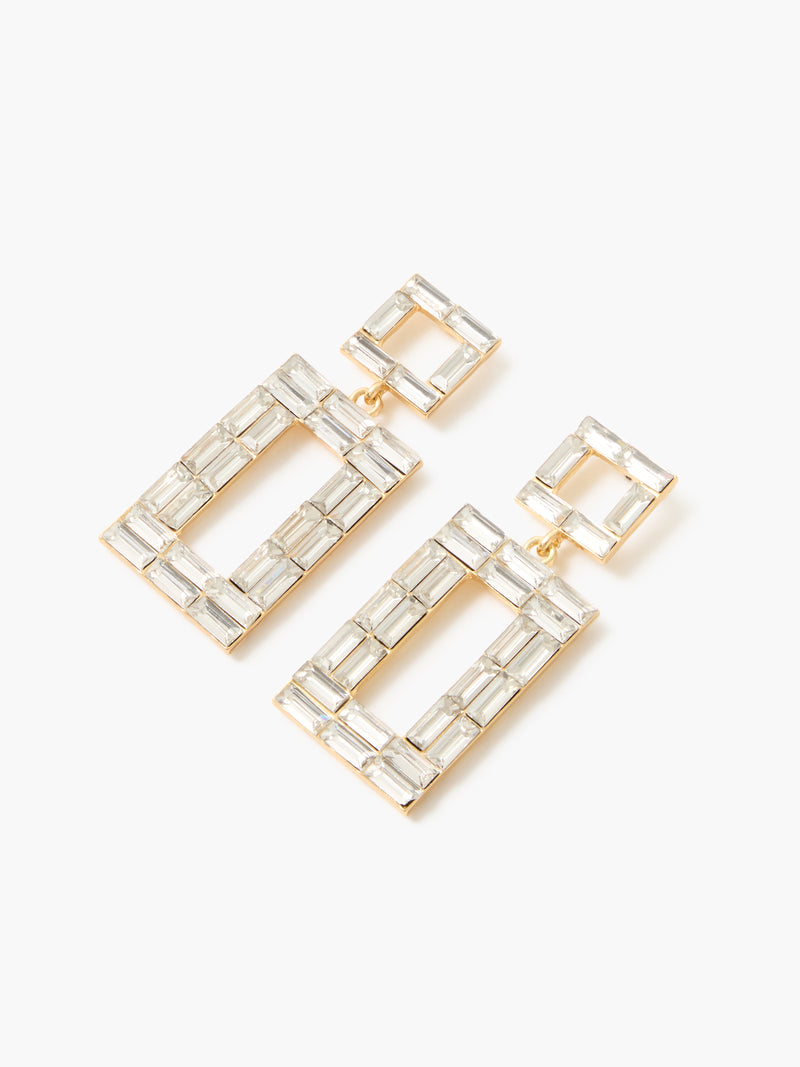 Mosaic Crystal Square Drop Earrings