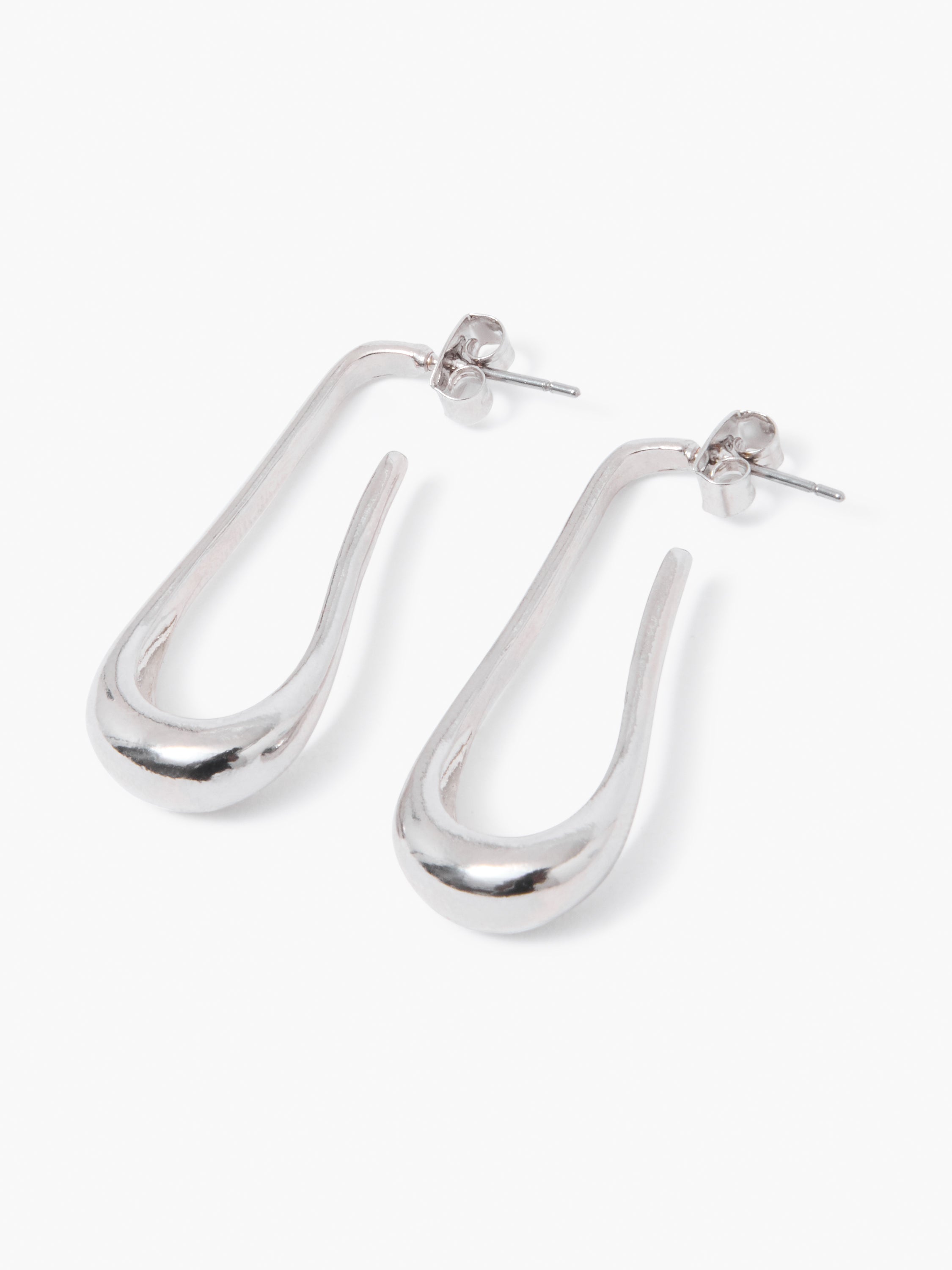 Fluid Long Hoop Earrings