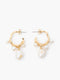 Mixed Pearl Drop Hoop Earrings