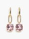 Square Crystal Link Drop Earrings