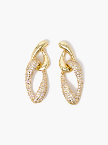 Diamante Twist Link Chain Earrings