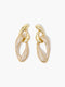 Diamante Twist Link Chain Earrings