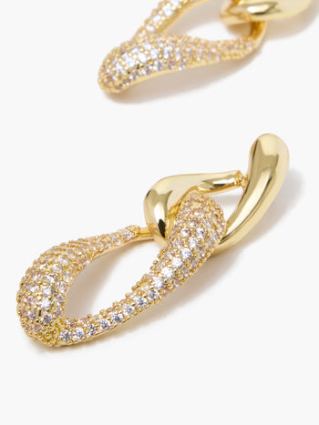 Diamante Twist Link Chain Earrings