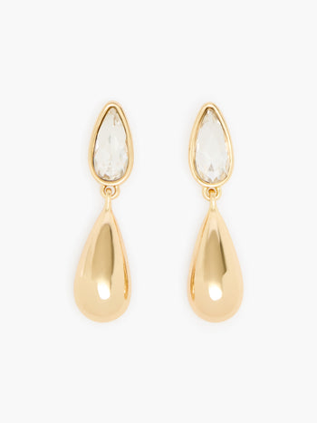 Crystal Double Teardrop Earrings
