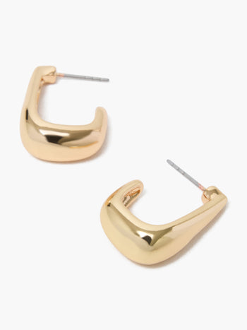 Elongated Teardrop Half Hoop Earrings