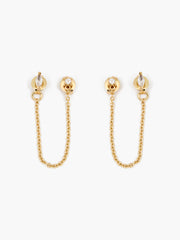 Front Back Chain Crystal Earrings