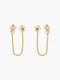 Front Back Chain Crystal Earrings