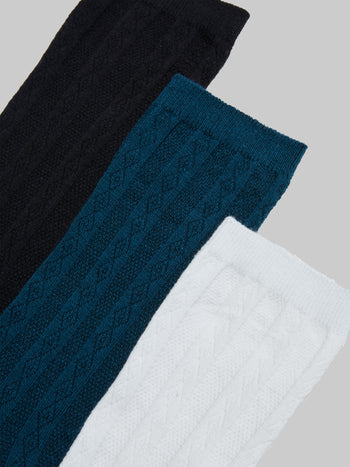 French Connection 3 Pack Jacquard Socks