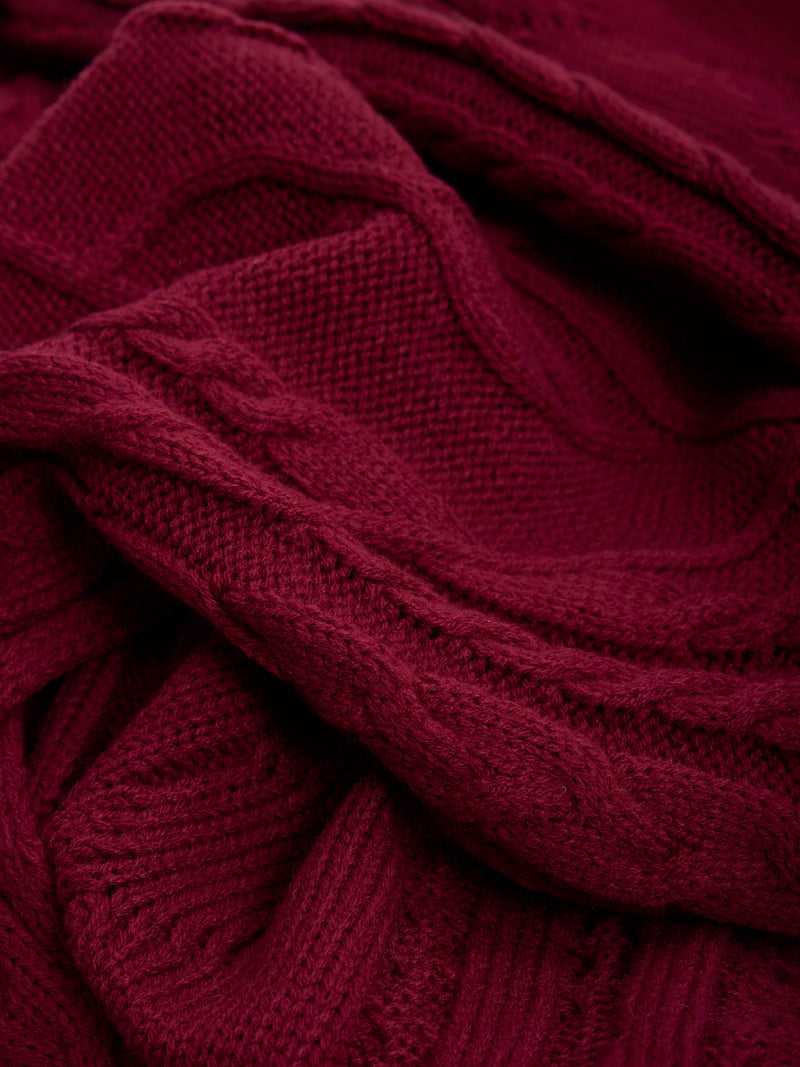 Cable Knit Scarf and Beanie Set