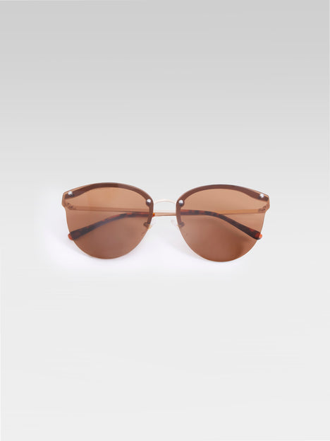 Metal Cat Eye Rimless Sunglasses