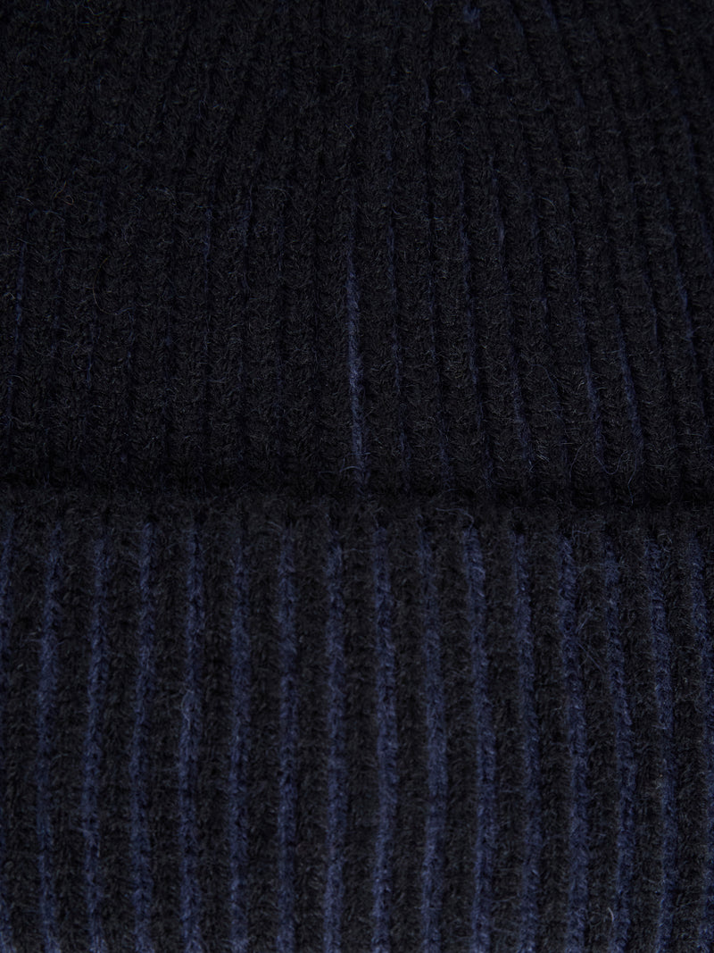 Two Tone Knit Beanie Hat