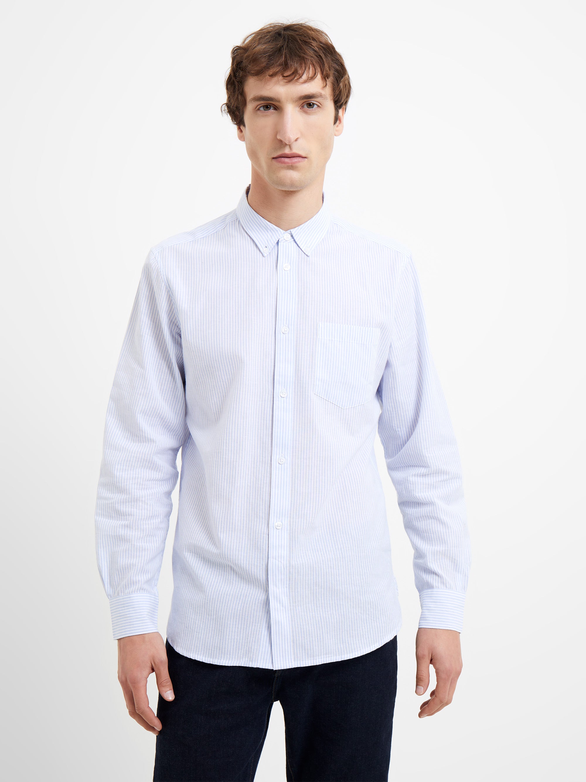 Stripe Pocket Long Sleeve Shirt