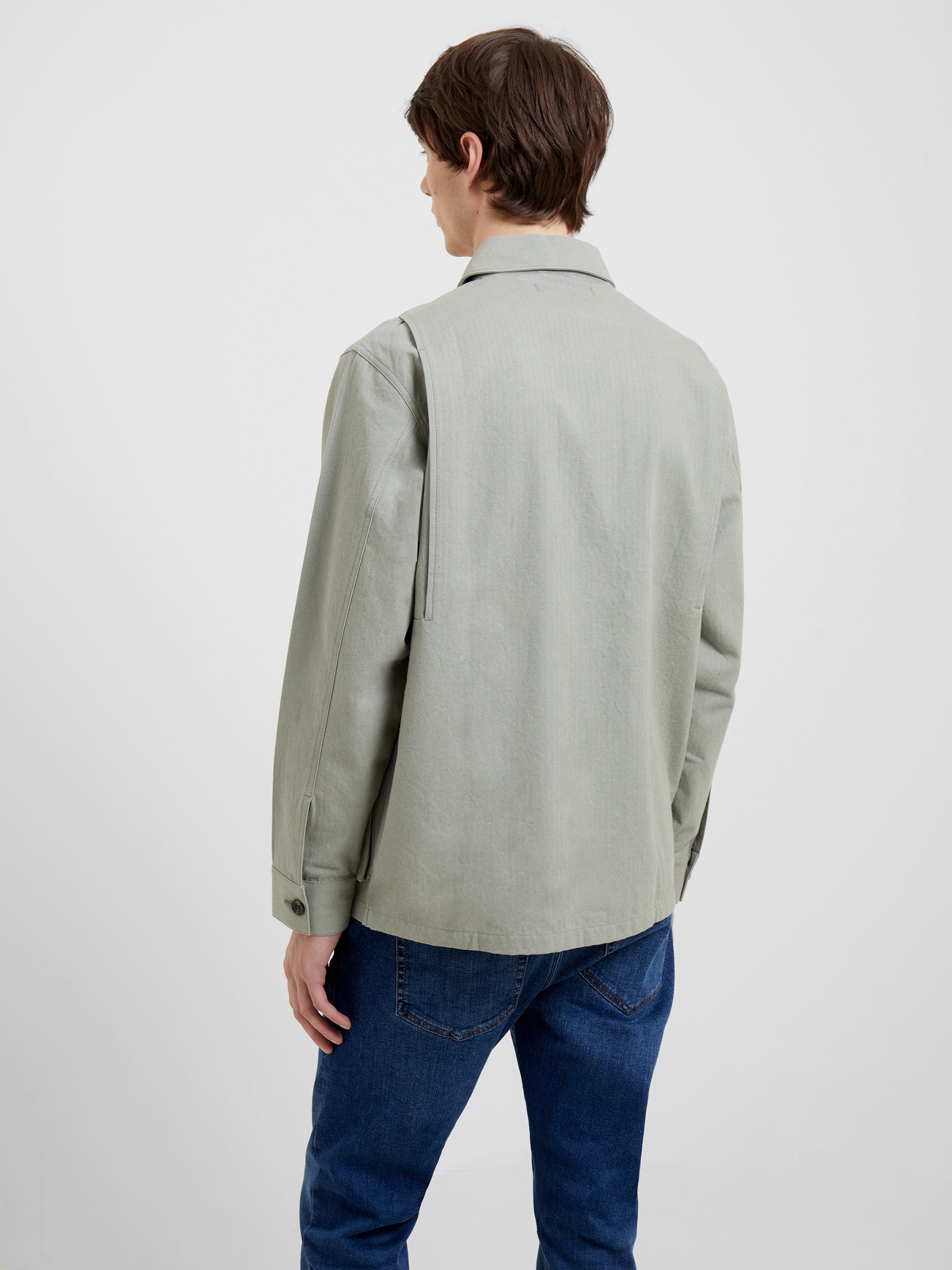 Cotton Herringbone Chore Overshirt
