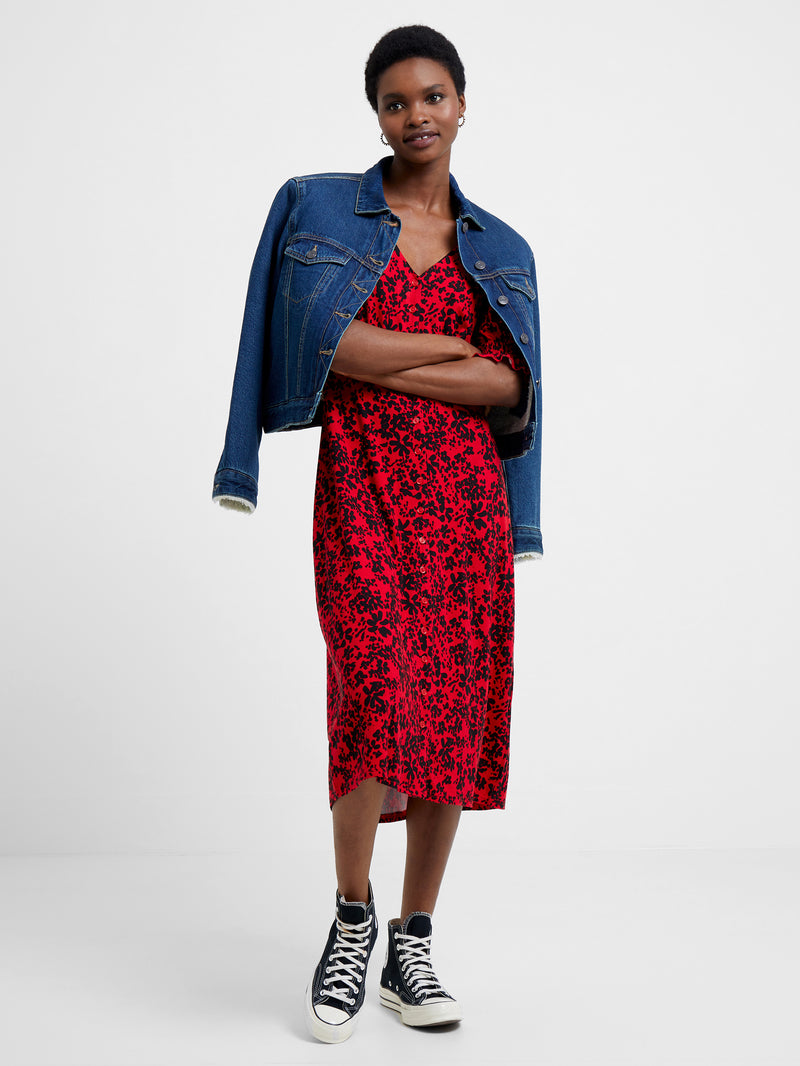 Vee Button-Through Dress