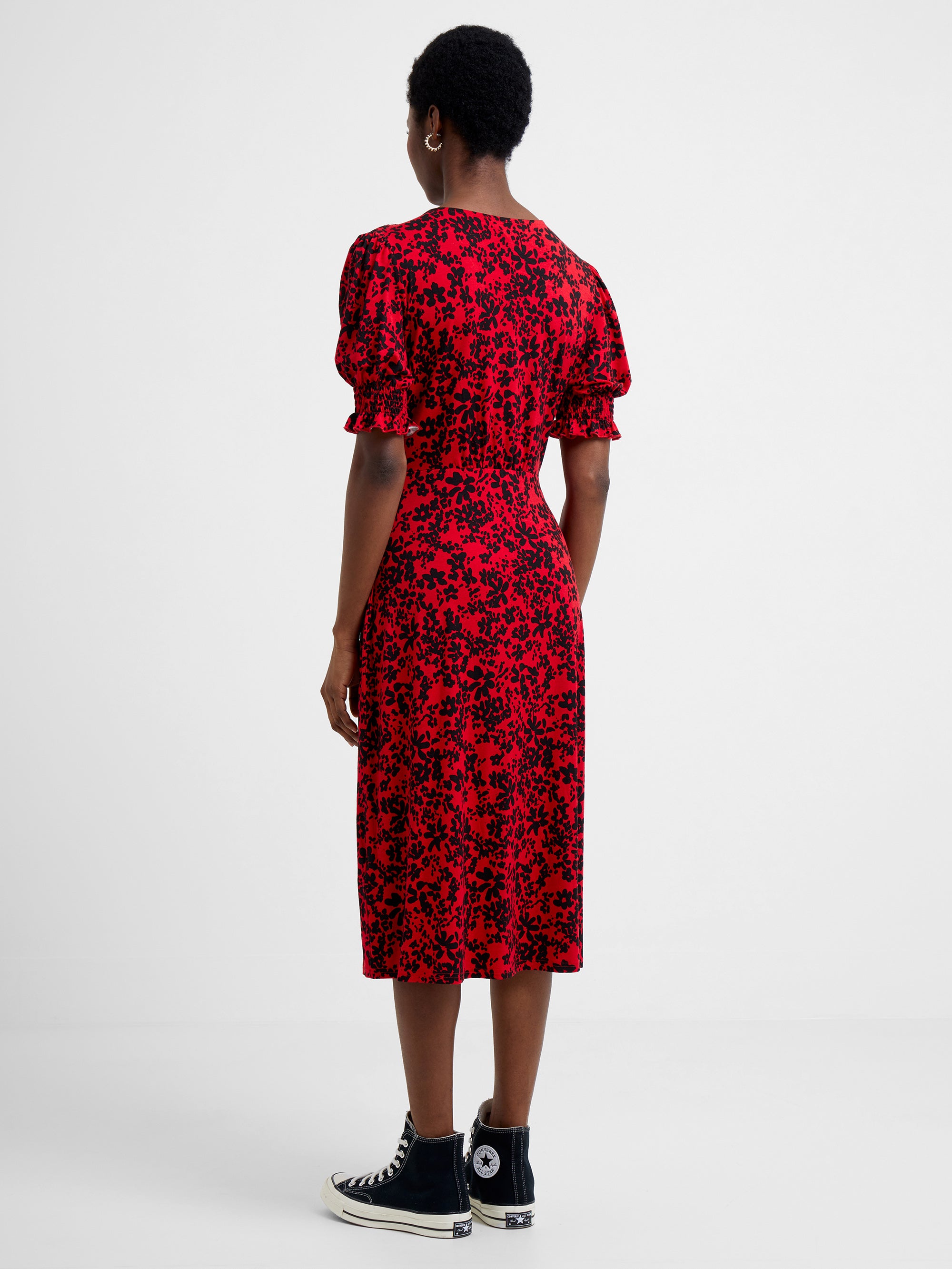 Vee Button-Through Dress