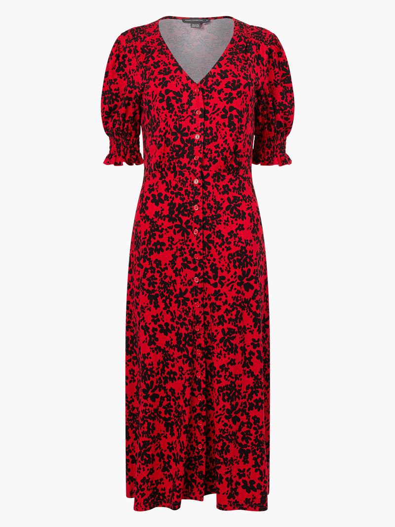 Vee Button-Through Dress