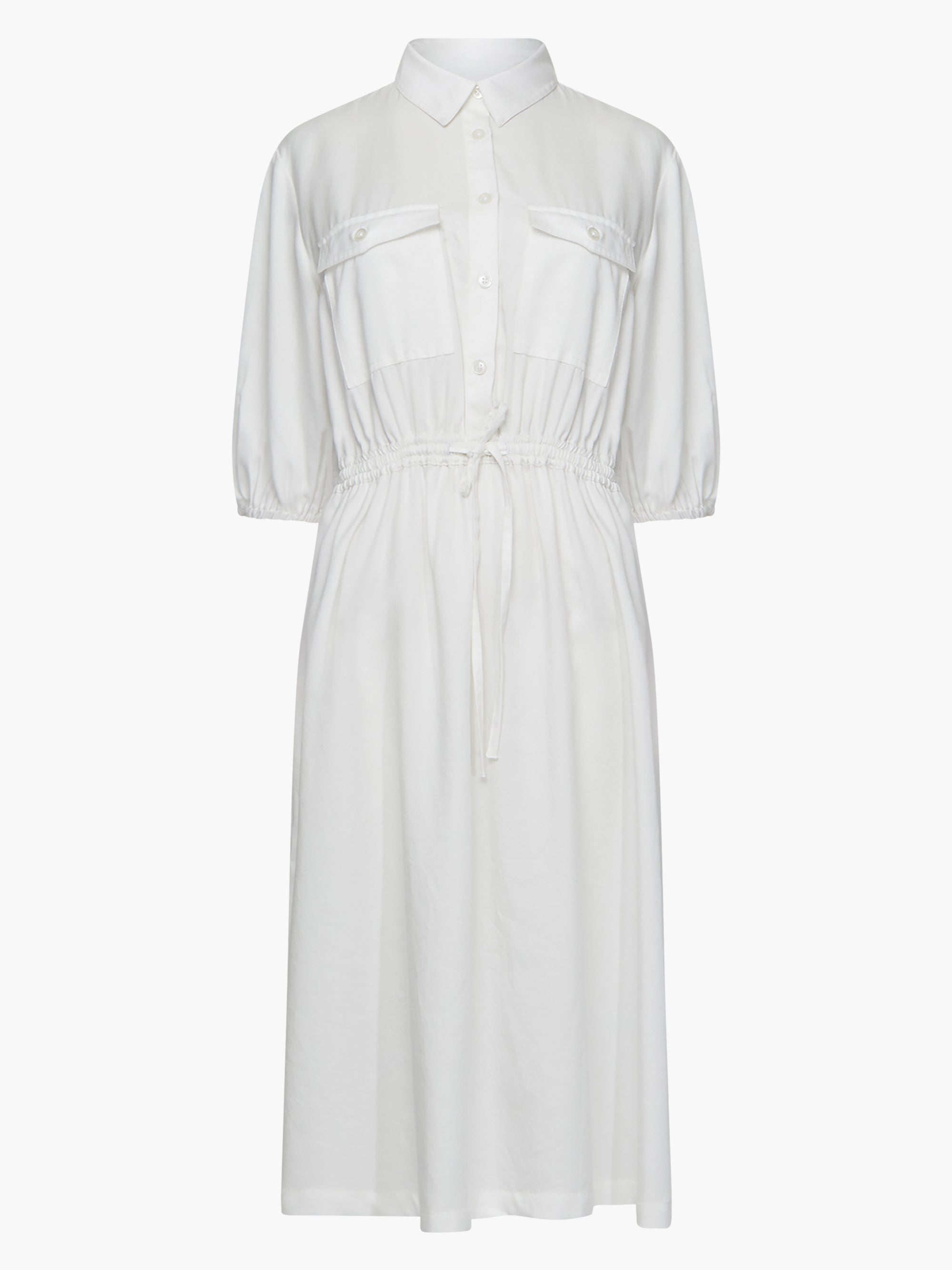 Elkie Twill Drawstring Shirt Dress