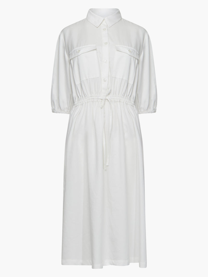 Elkie Twill Drawstring Shirt Dress
