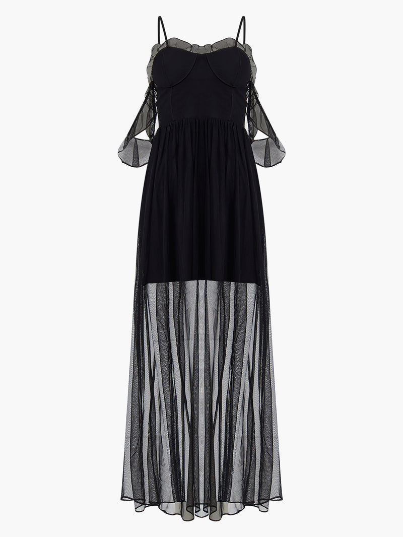 Alizee Mesh Night Out Maxi Dress