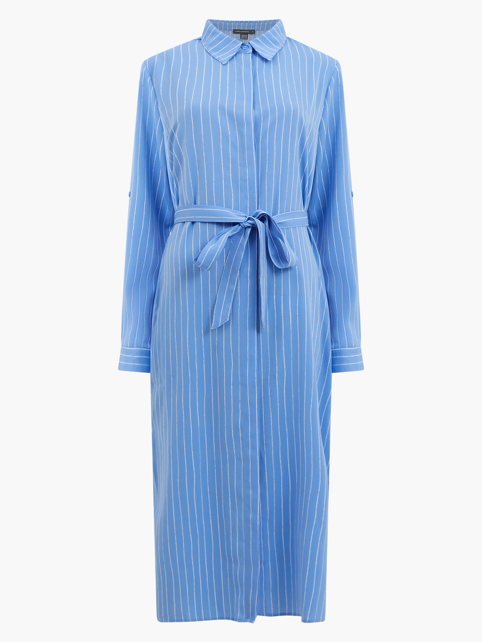 Pinstripe Button Through Shirt Dress