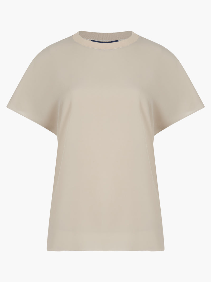 Crepe Light Crew Neck Top
