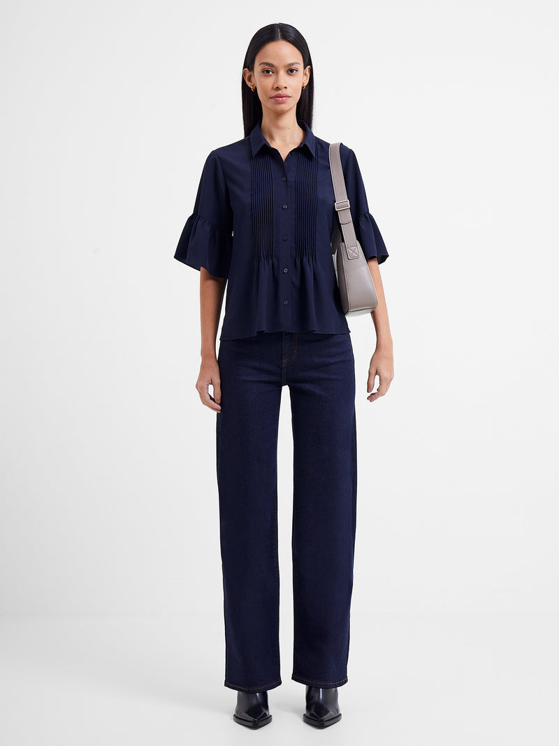 Crepe Light Pin-Tuck Shirt