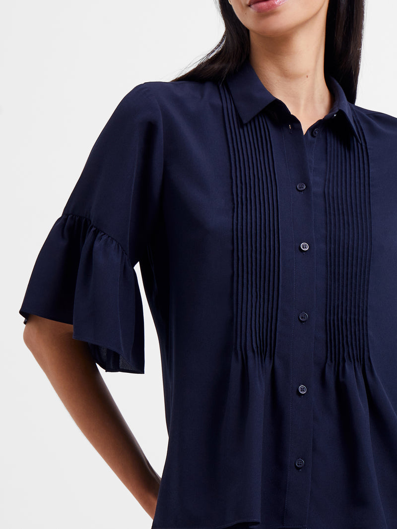Crepe Light Pin-Tuck Shirt
