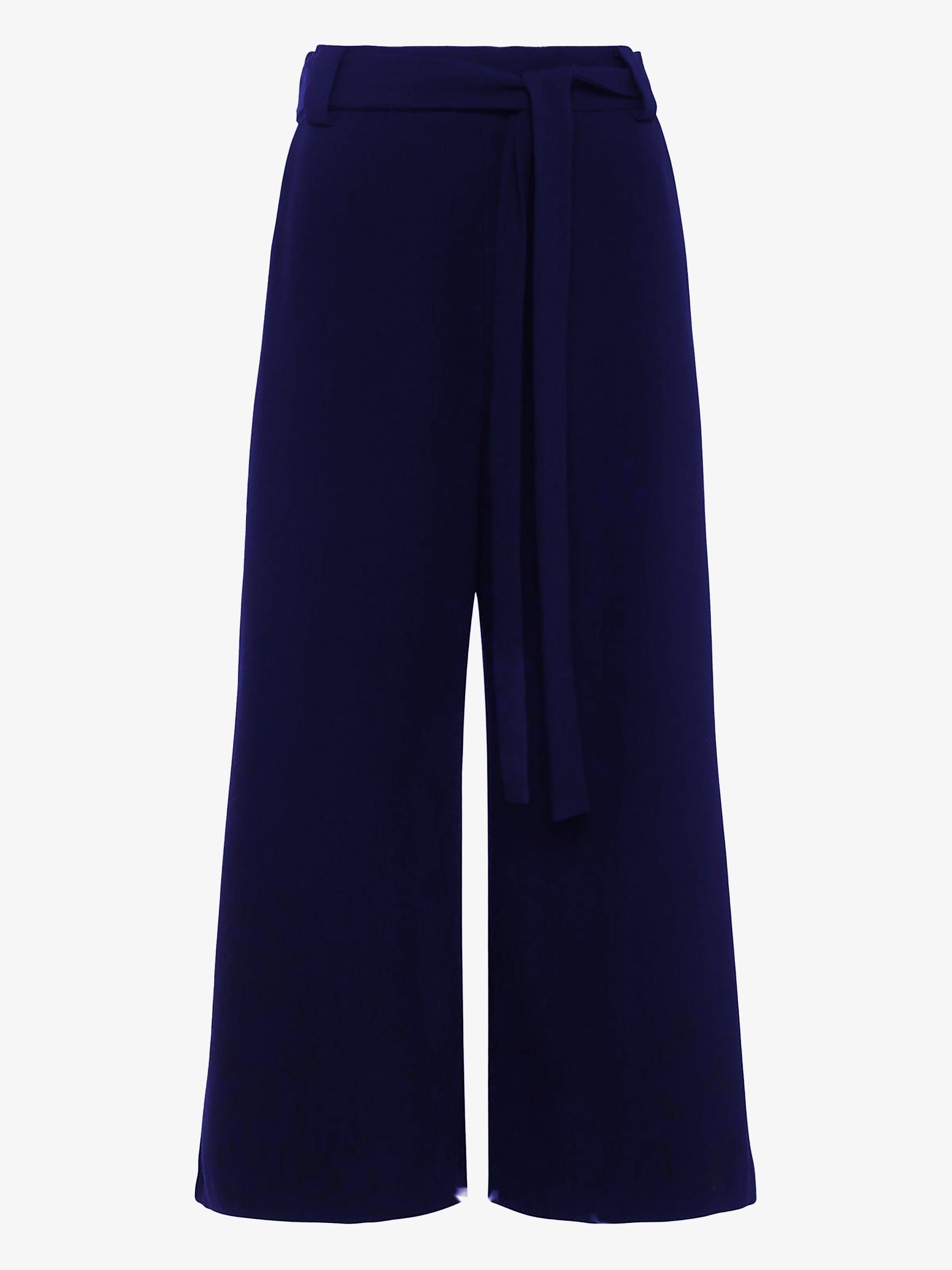 Whisper High Waisted Navy Belted Culotte Trousers