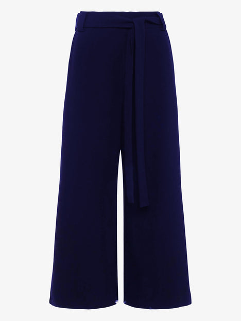 Whisper High Waisted Navy Belted Culotte Trousers