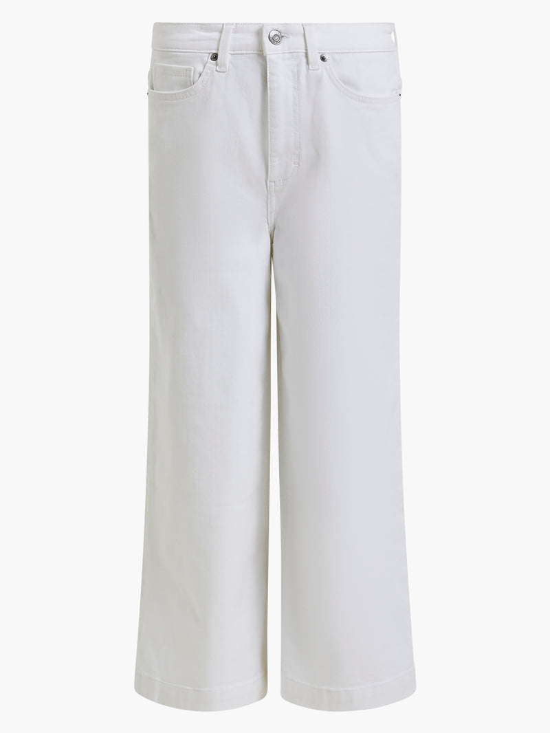 Denim Stretch White Culottes 24 Inch