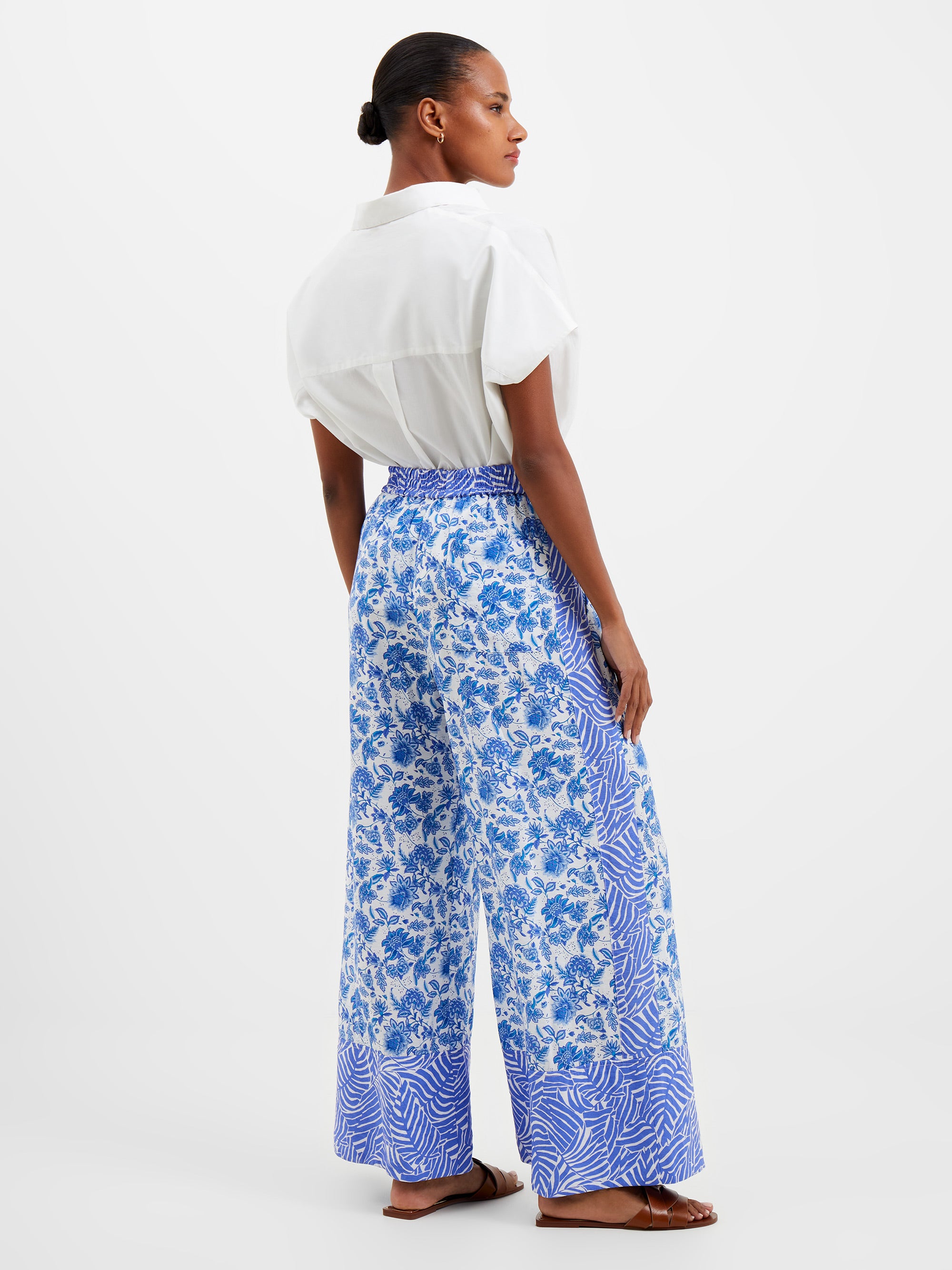Cosette Border Print Wide Leg Trousers